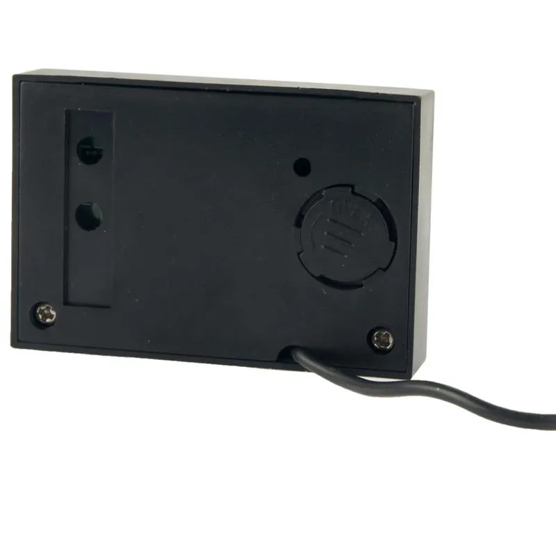 2 In 1 Lcd Thermometer & Clock Indoor / Outdoor Black