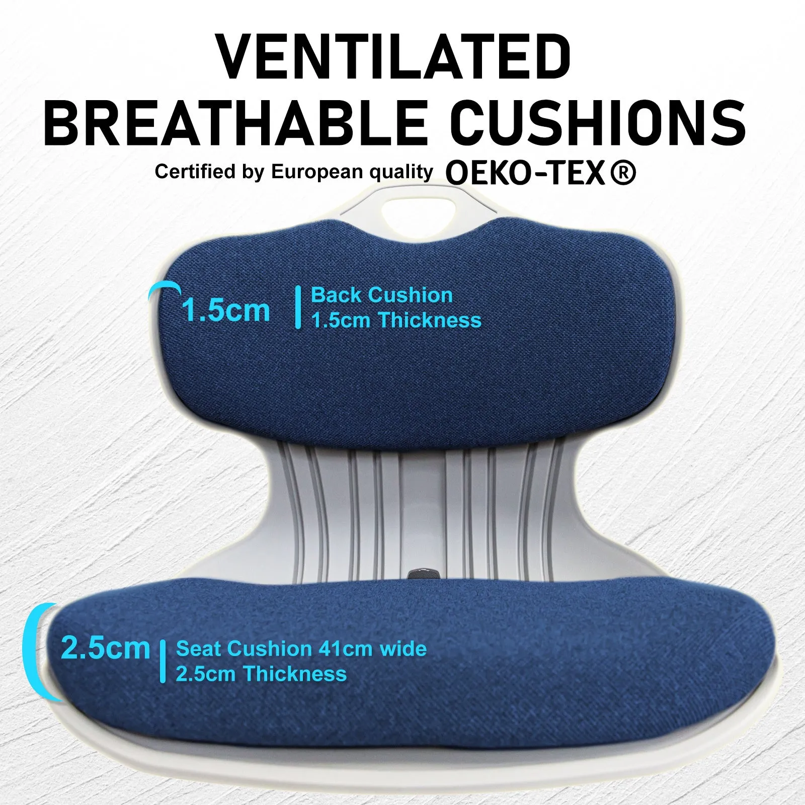 2 Set Blue Slender Chair Posture Correction Seat Floor Lounge Stackable by Samgong