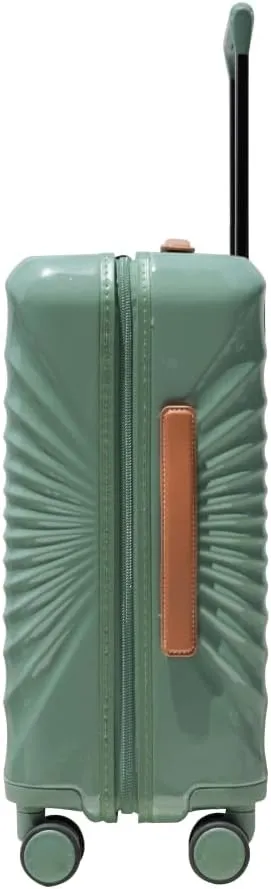 20" Carry On Luggage - Lightweight Hardshell Suitcase with Lock, USB Charging Port & Wheel Lock - Spinner Wheels & Leather Handle (Green   ABS PC)