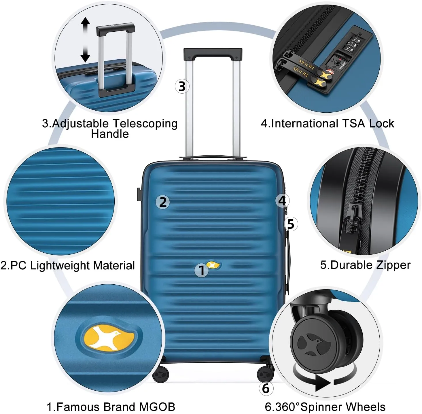 28 Inch Luggage with Spinner Wheels, 28 Inch Hardside Suitcase with Expandable, Lightweight PC Luggage with TSA Lock, Checked-Large 28-Inch (Black)