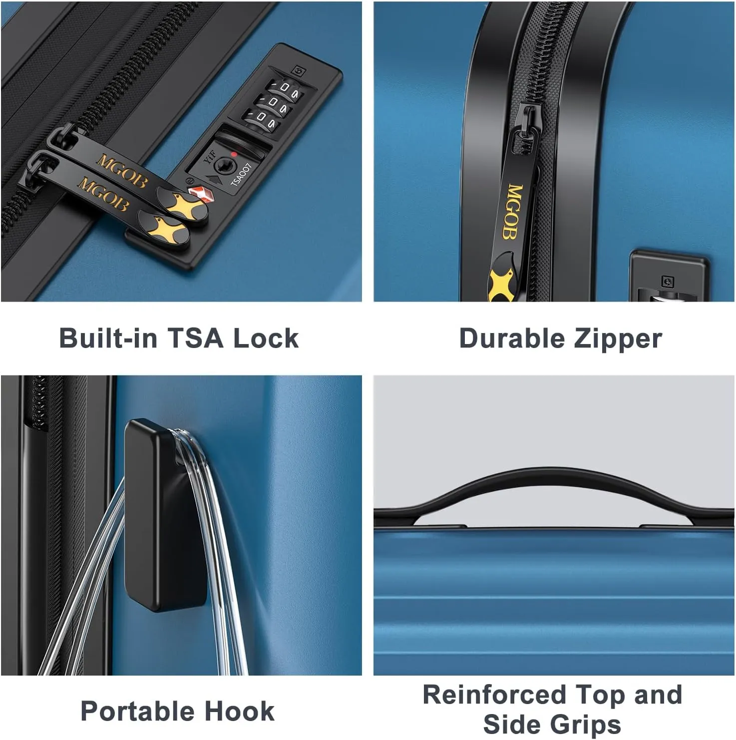 28 Inch Luggage with Spinner Wheels, 28 Inch Hardside Suitcase with Expandable, Lightweight PC Luggage with TSA Lock, Checked-Large 28-Inch (Black)