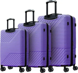 3 Piece ABS Matte Spinner Luggage Set with TSA Lock - 20inch 24inch 28inch Carry-On Suitcases