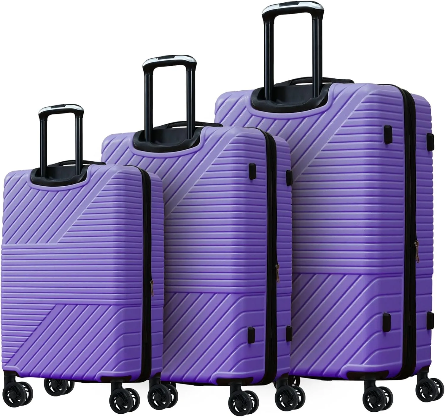 3 Piece ABS Matte Spinner Luggage Set with TSA Lock - 20inch 24inch 28inch Carry-On Suitcases