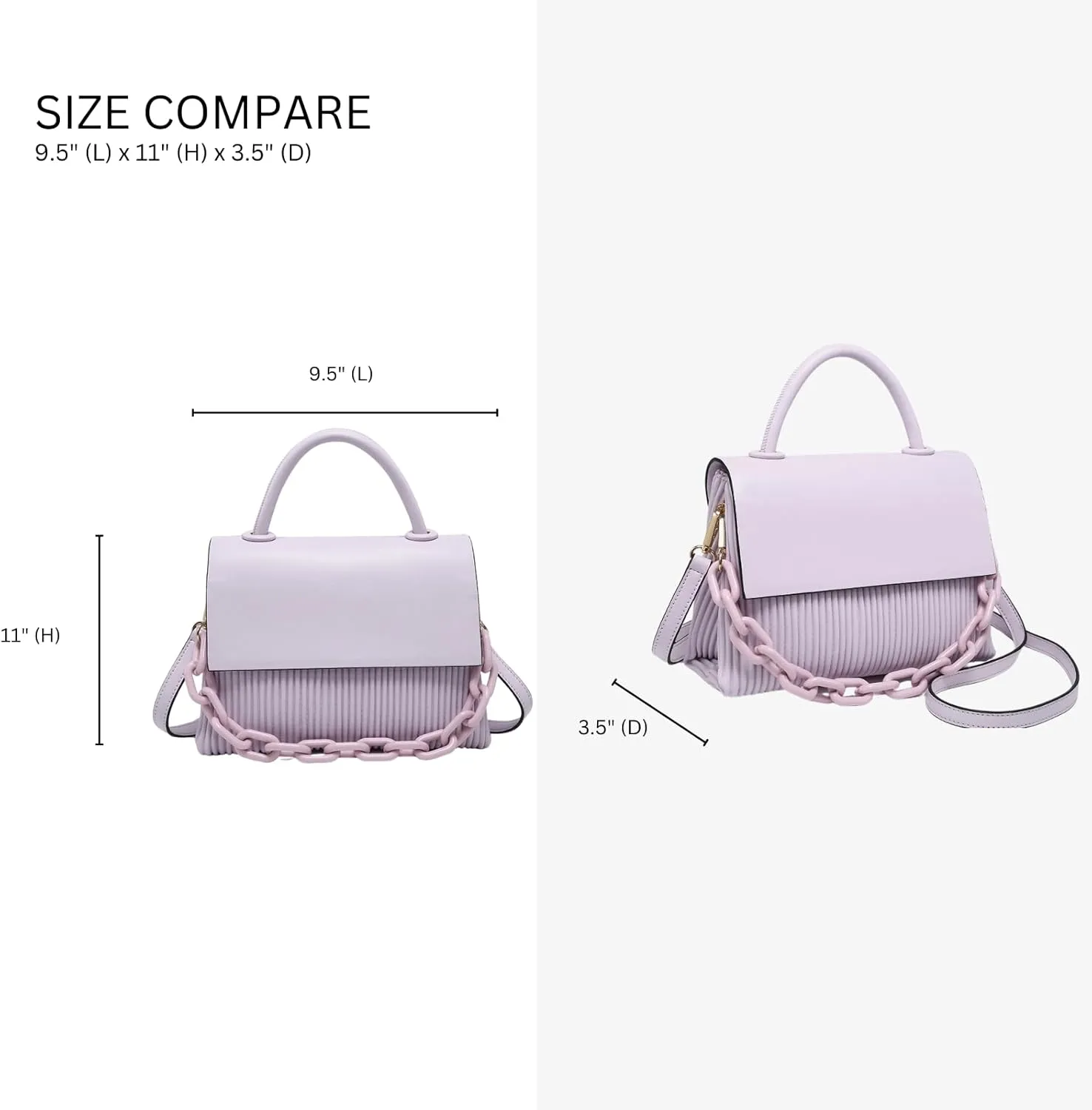 Anne Pleated Crossbody Bag for Women Vegan Leather Satchel Shoulder Purse Ladies Hobo Handbag