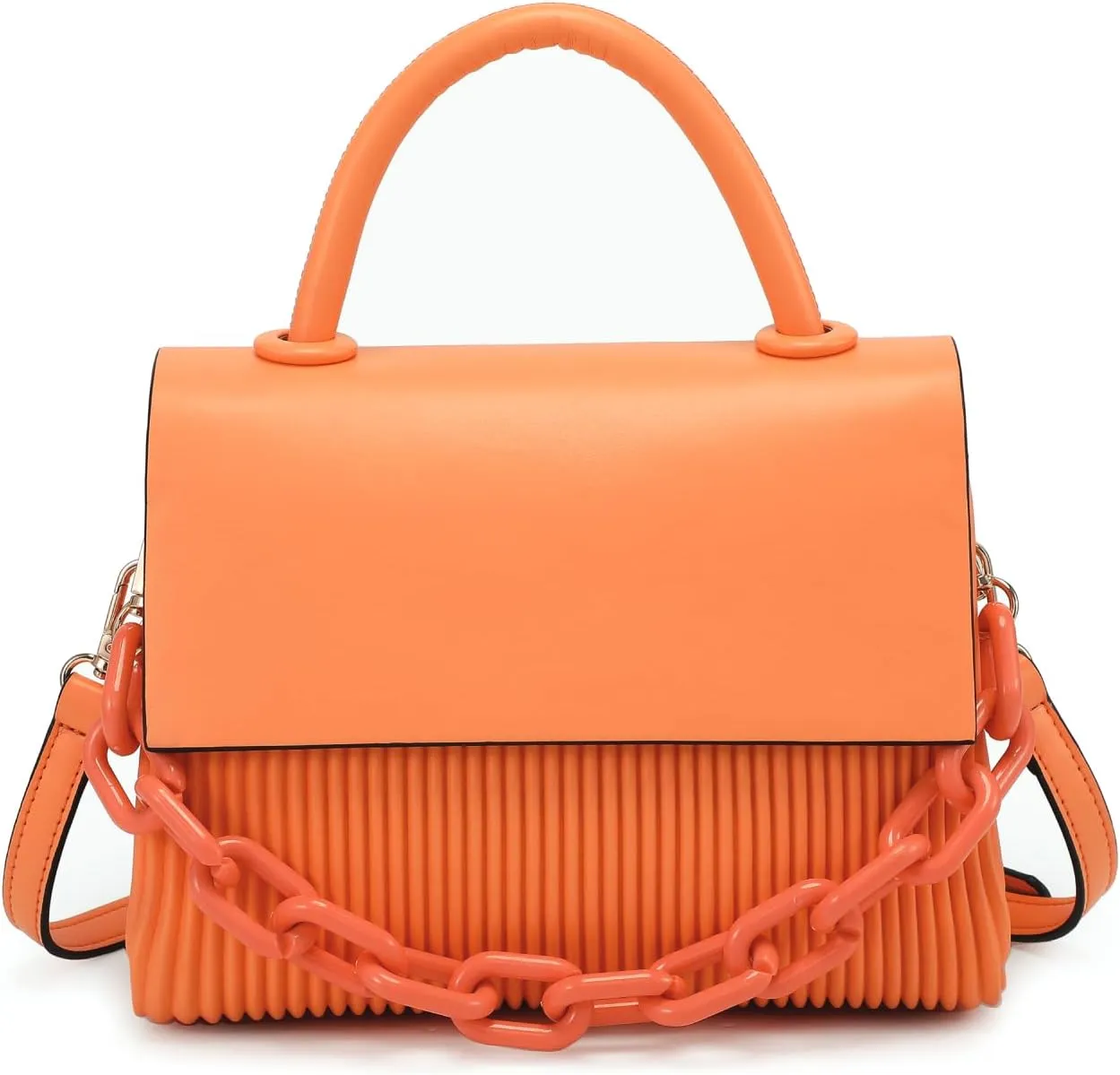 Anne Pleated Crossbody Bag for Women Vegan Leather Satchel Shoulder Purse Ladies Hobo Handbag