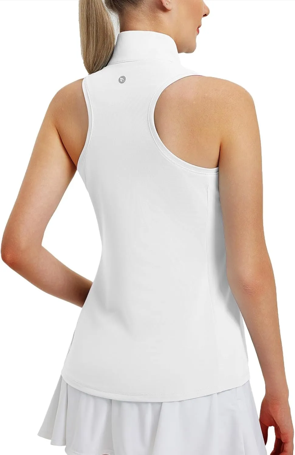 baleaf Women's Golf Shirts Tank Top with Quarter Zip Collar Polo Tennis Sleeveless Racerback Tanks Quick Dry UPF 50 