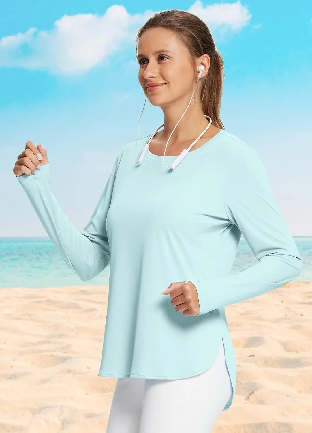 BALEAF Women's Sun Shirts UPF 50  Long Sleeve Hiking Tops Lightweight Quick Dry UV Protection Outdoor Clothing