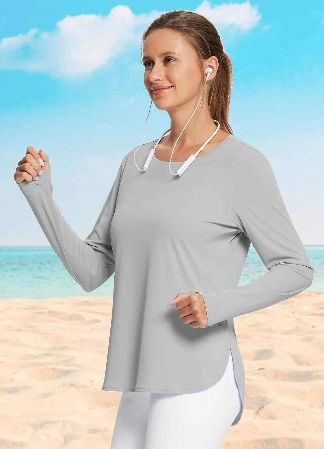 BALEAF Women's Sun Shirts UPF 50  Long Sleeve Hiking Tops Lightweight Quick Dry UV Protection Outdoor Clothing