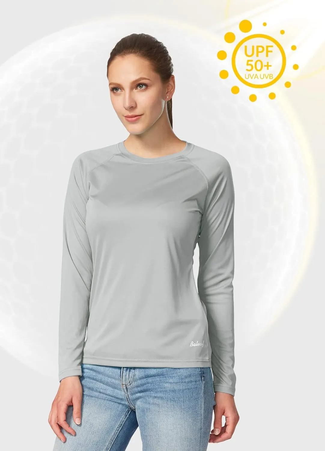 baleaf Women's UPF 50  Sun Shirts Long Sleeve UV Protection Rash Guard Lightweight Quick Dry SPF Hiking Tops Outdoor