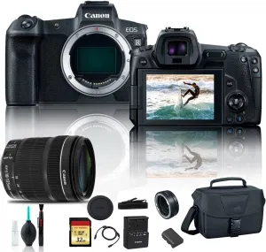 Canon EOS R Mirrorless Digital Camera 3075C002 with Canon EF Mount Adapter, Canon EF-S 18-135mm Lens, Bag, 32GB Memory Card and More (Renewed)