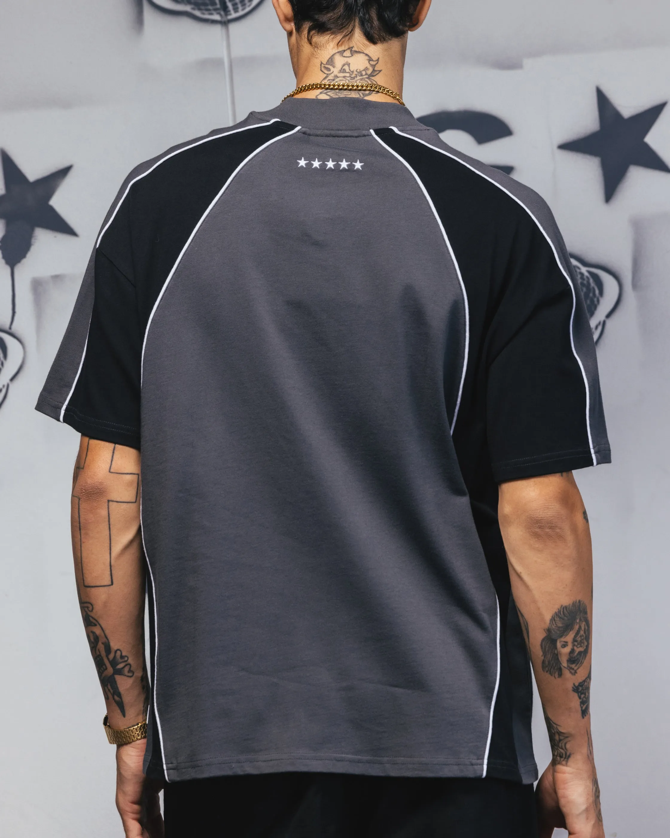 Carre Vortex Panelled T-Shirt Grey/Black