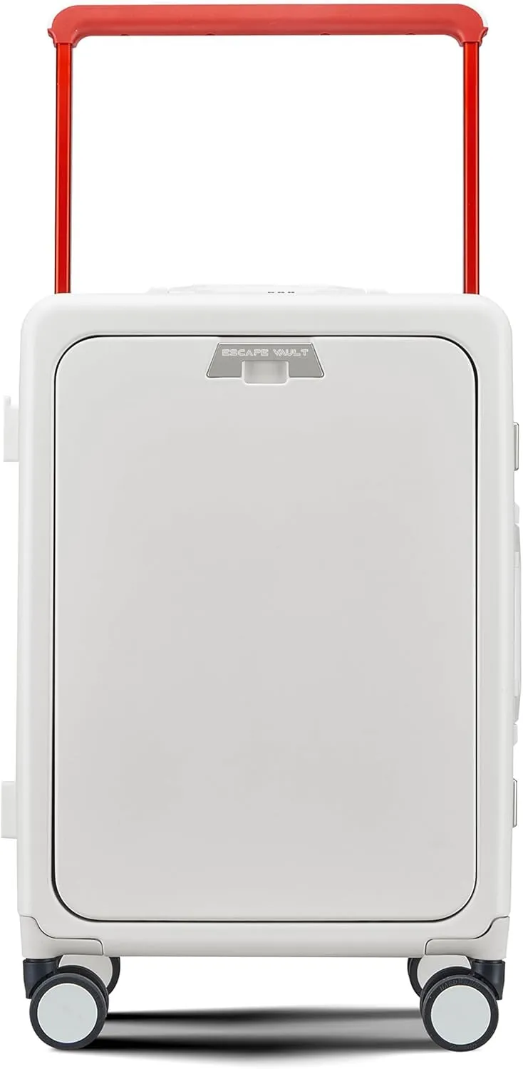 Carry-On Luggage  20-Inch Hard shell Suitcase with 360 Spinner Wheels, TSA Lock, Impact-Resistant Shell, Front Laptop Compartment, Telescoping Handle  White