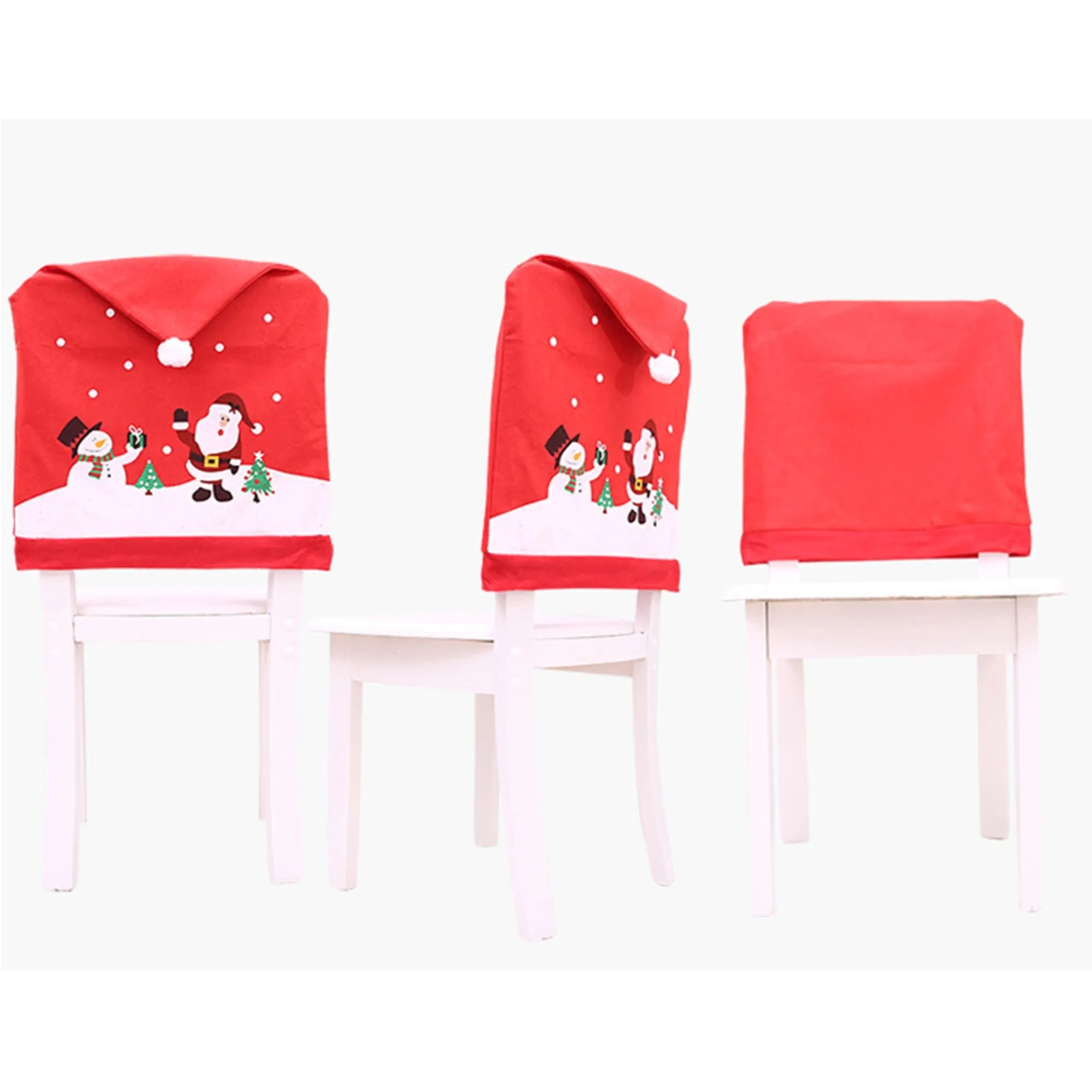 Christmas Chair seat Covers Decoration Xmas Dinner Party Santa Gift-Large Chair deco.