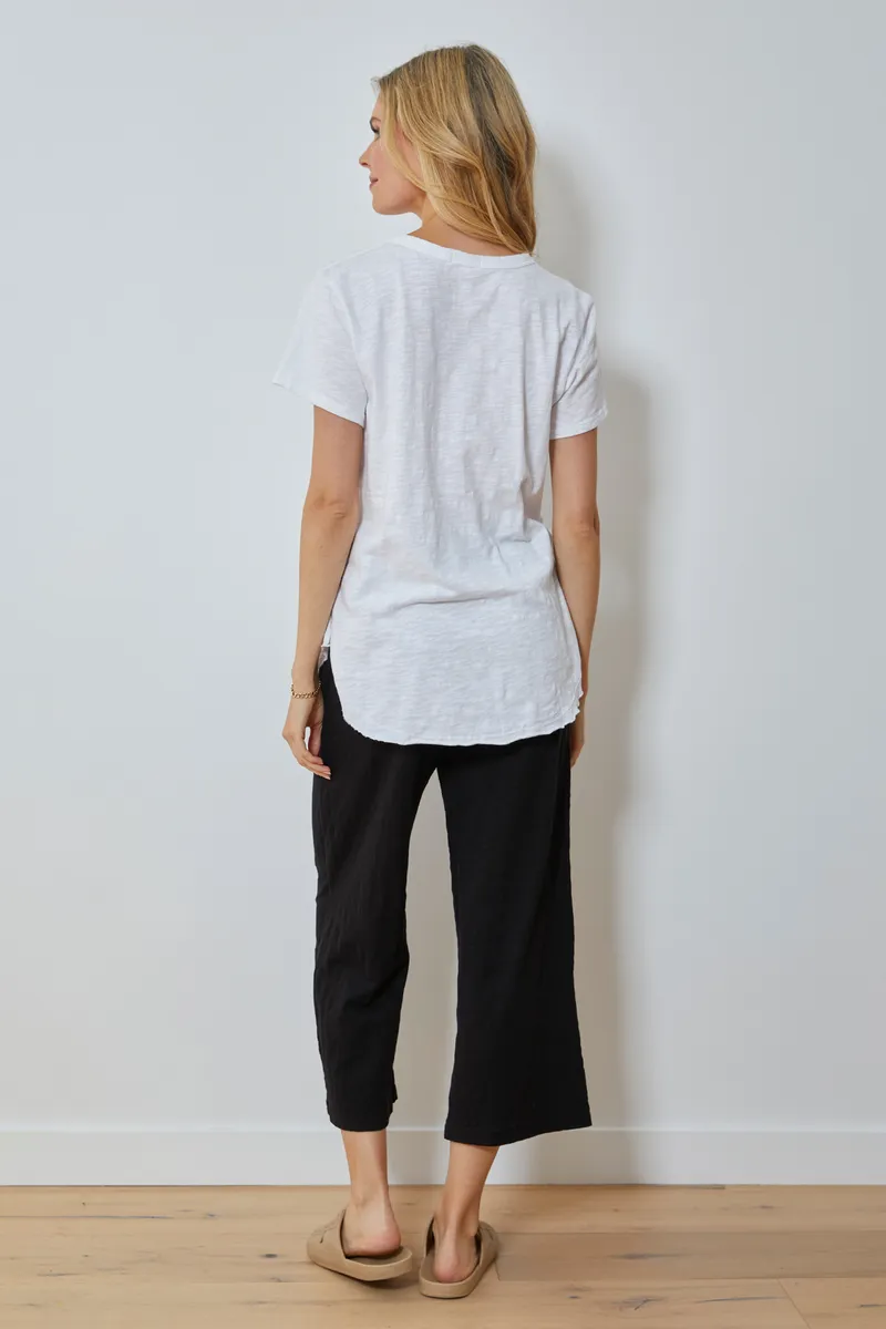 Crewneck Tee with Curve Hem