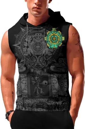 Desantiago - Men's Sleeveless Hoodies Workout Gym Sweatshirt Muscle Fit Fashion Athletic Hoodies Pullover Hooded