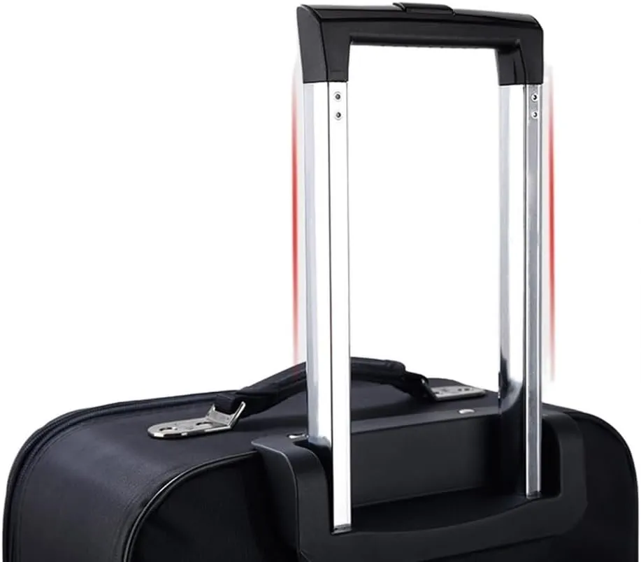 Durable Suitcase for Women Softside Luggage With Spinner Wheels, Black,Expandable Softside Carry-On Retro Suit Case
