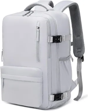 Easypacker Travel Backpack for Women Men, Easy Packer 35L Travel Bag, Expandable Waterproof with Shoe Compartment & USB Hole (Gray)