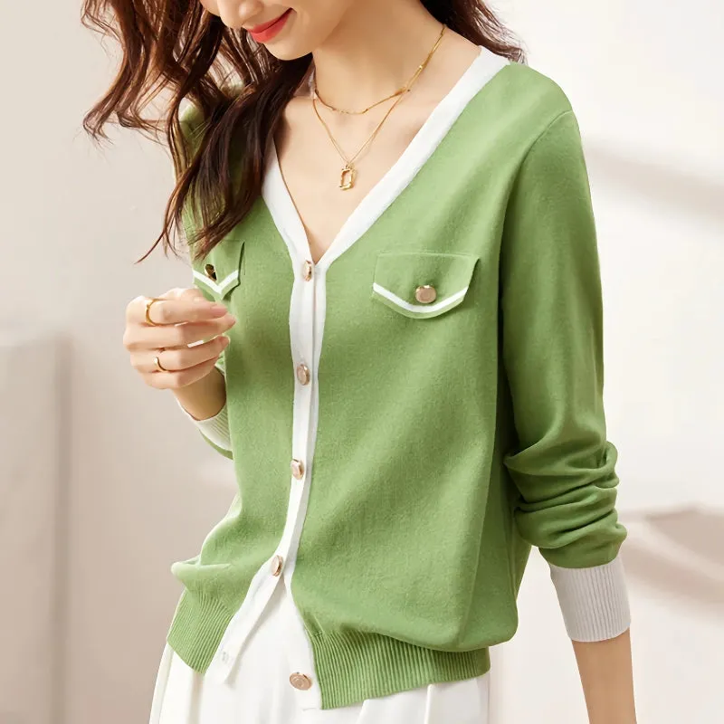 Elegant White Knit Cardigan