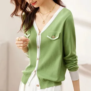 Elegant White Knit Cardigan