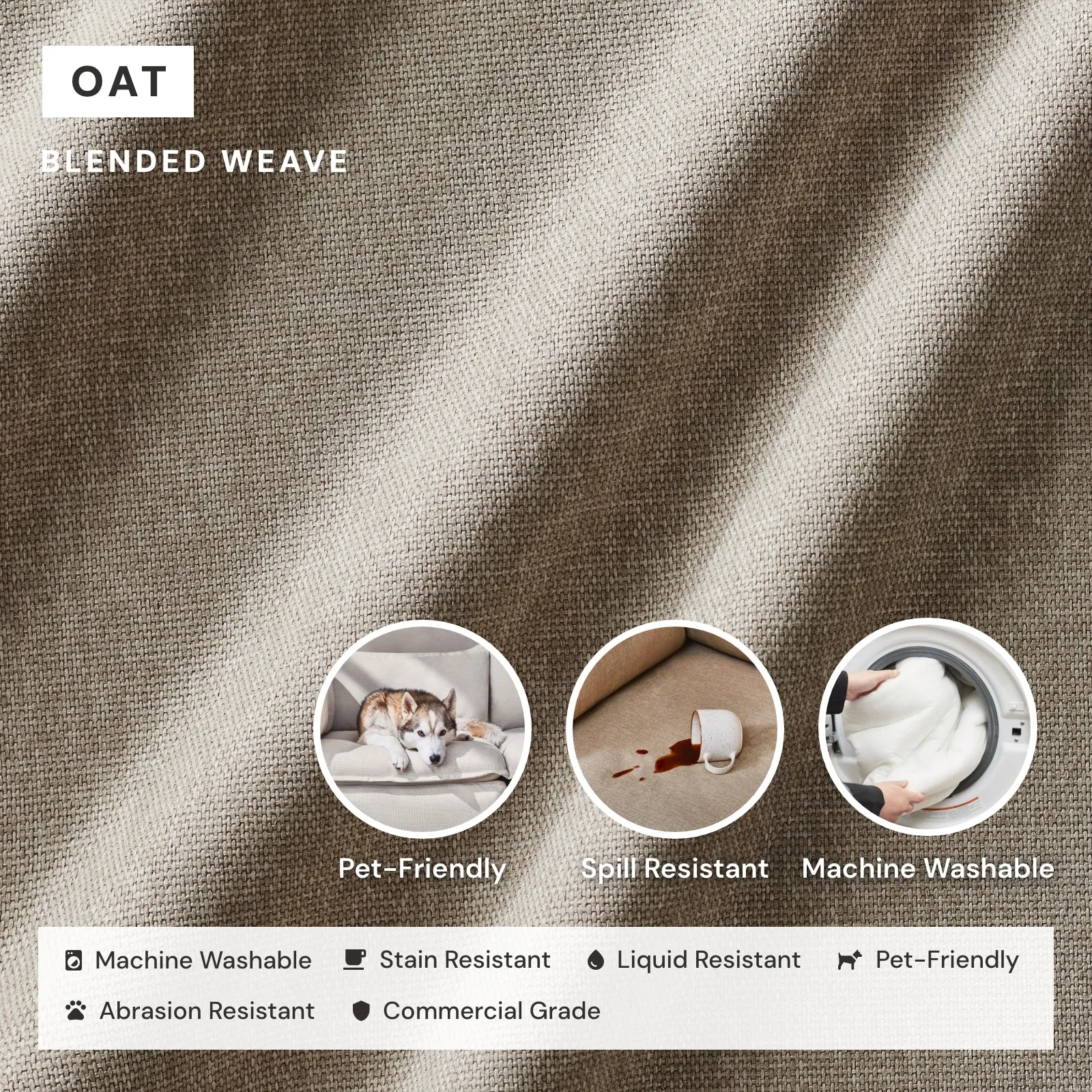 Elevate Comfort Layer Set for Corner Chair | Blended Weave in Oat