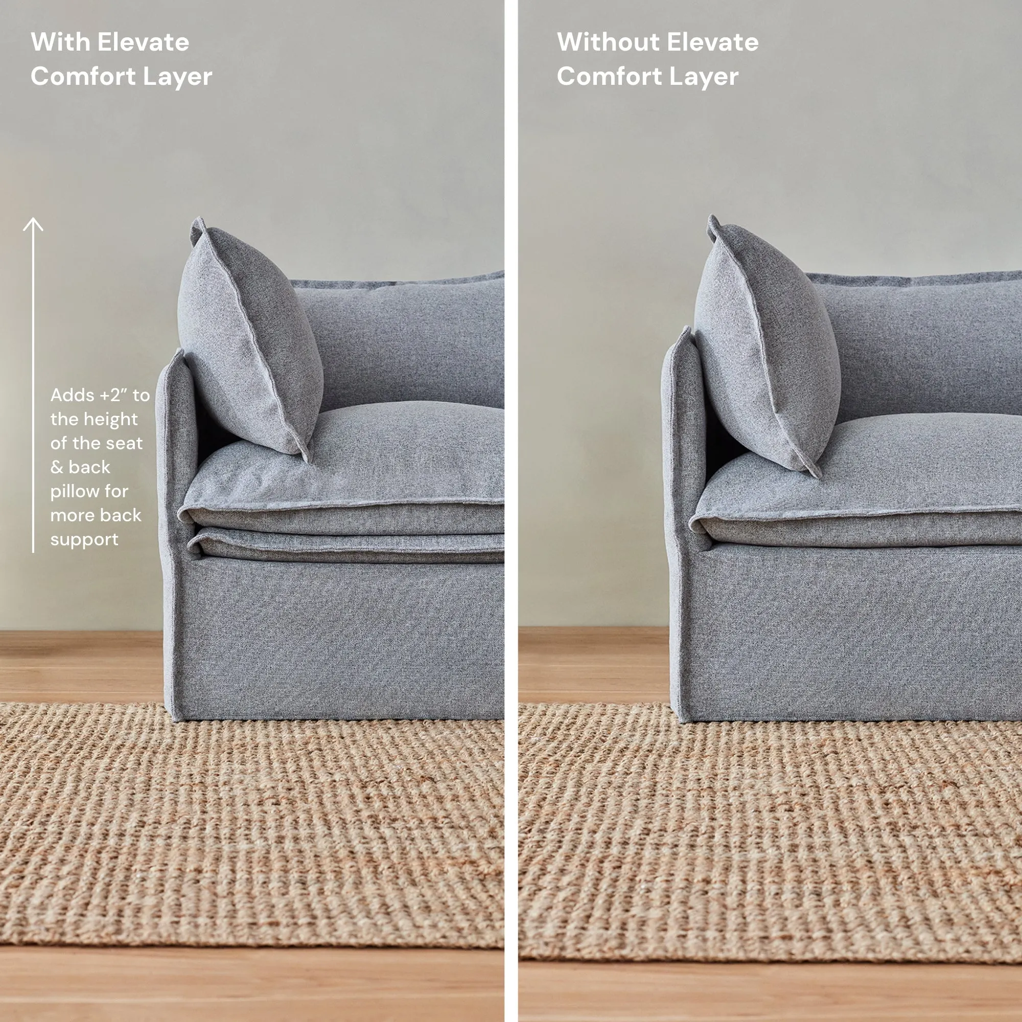 Elevate Comfort Layer Set for Corner Chair | Blended Weave in Oat