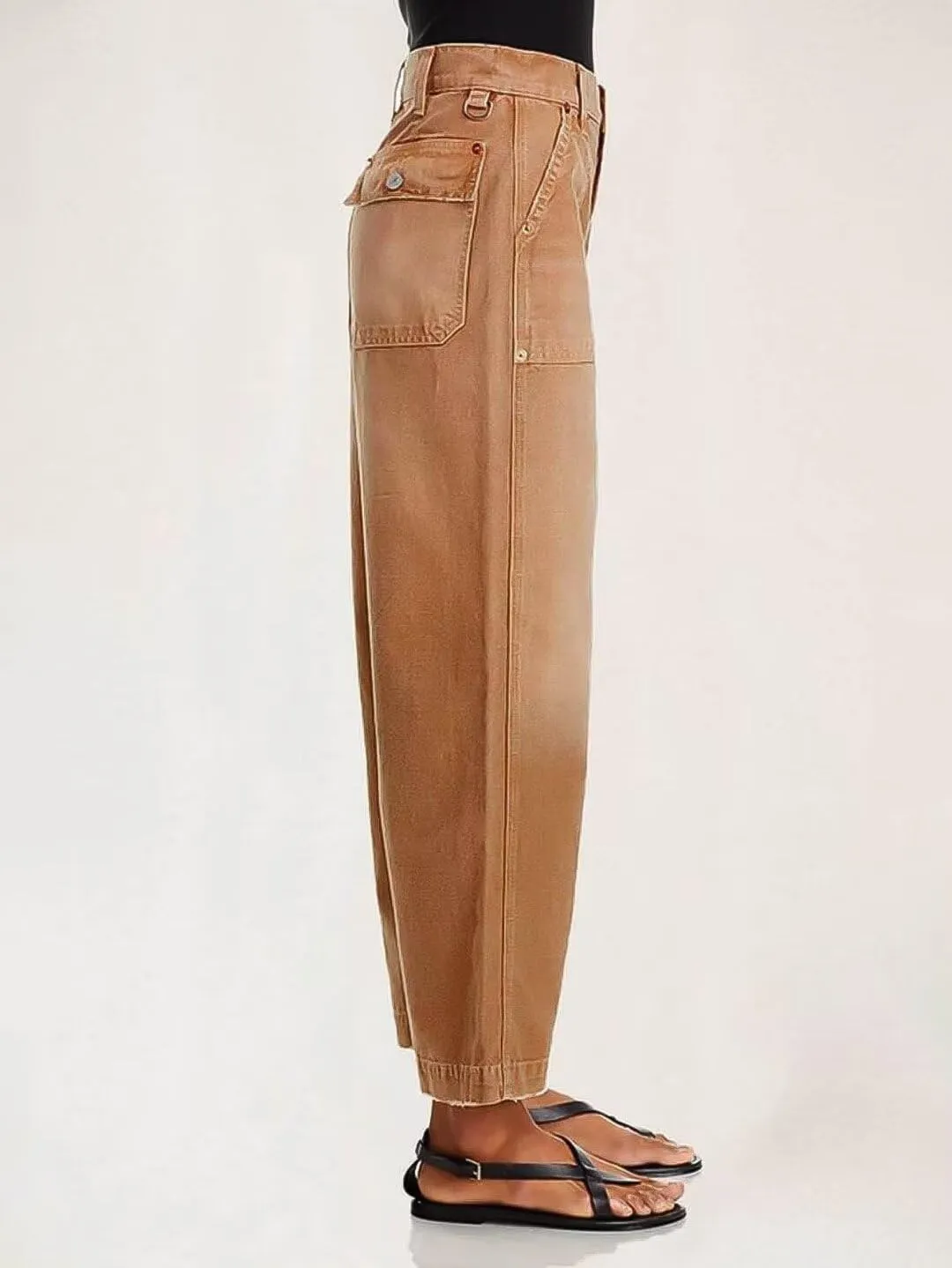Flamingals Straight Wide Leg Jeans for Women Mid Waisted Casual Raw Hem Denim Capris Pants with Pockets