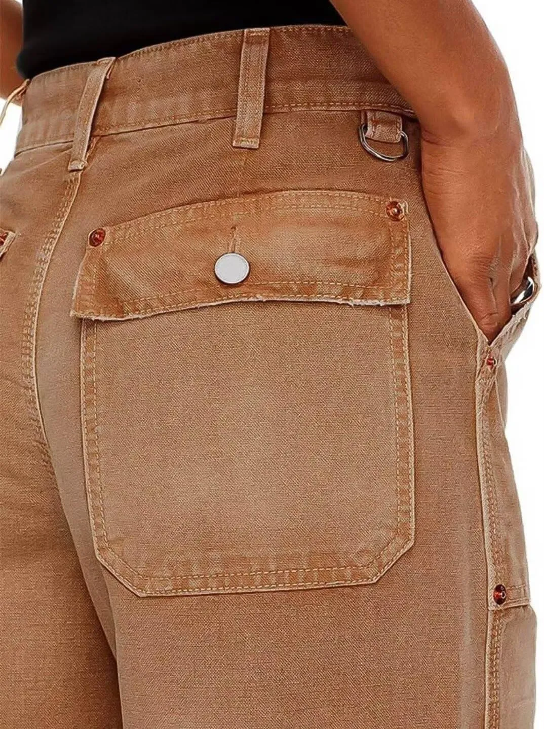 Flamingals Straight Wide Leg Jeans for Women Mid Waisted Casual Raw Hem Denim Capris Pants with Pockets