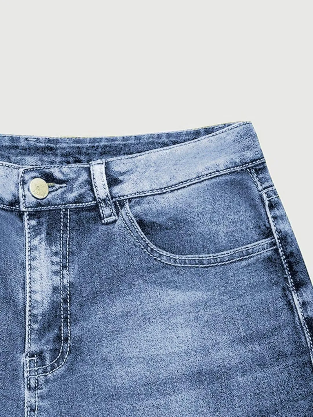 Flamingals Straight Wide Leg Jeans for Women Mid Waisted Casual Raw Hem Denim Capris Pants with Pockets