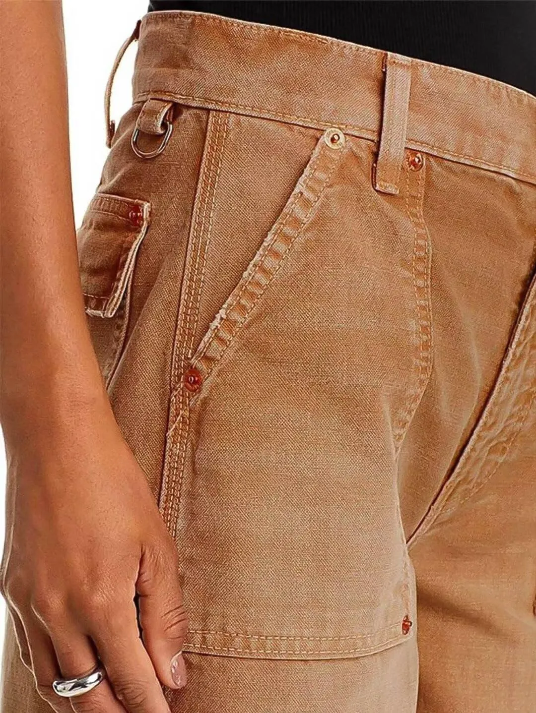 Flamingals Straight Wide Leg Jeans for Women Mid Waisted Casual Raw Hem Denim Capris Pants with Pockets