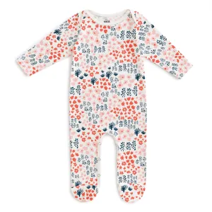 Footed Romper - Meadow Red, Pink & Navy