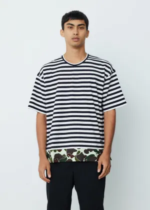 Horizontal Stripe Typewriter Camo Print T-Shirt