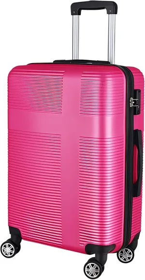 HOUAGI 20 Inch Carry On Luggage with Spinner Wheels,Lightweight Hard Shell Suitcase,Rose Red