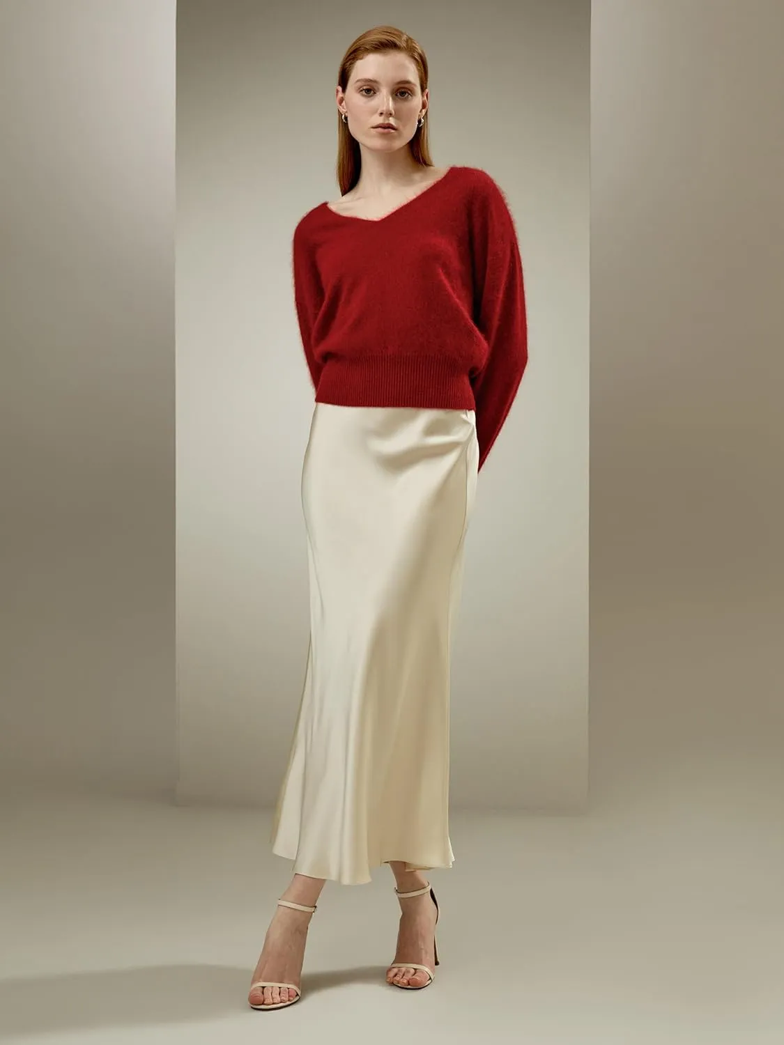 LilySilk 100% Silk Maxi Skirt for Women 32MM Long Silk Skirt with Flare Hem Ladies Midi Silk Skirt