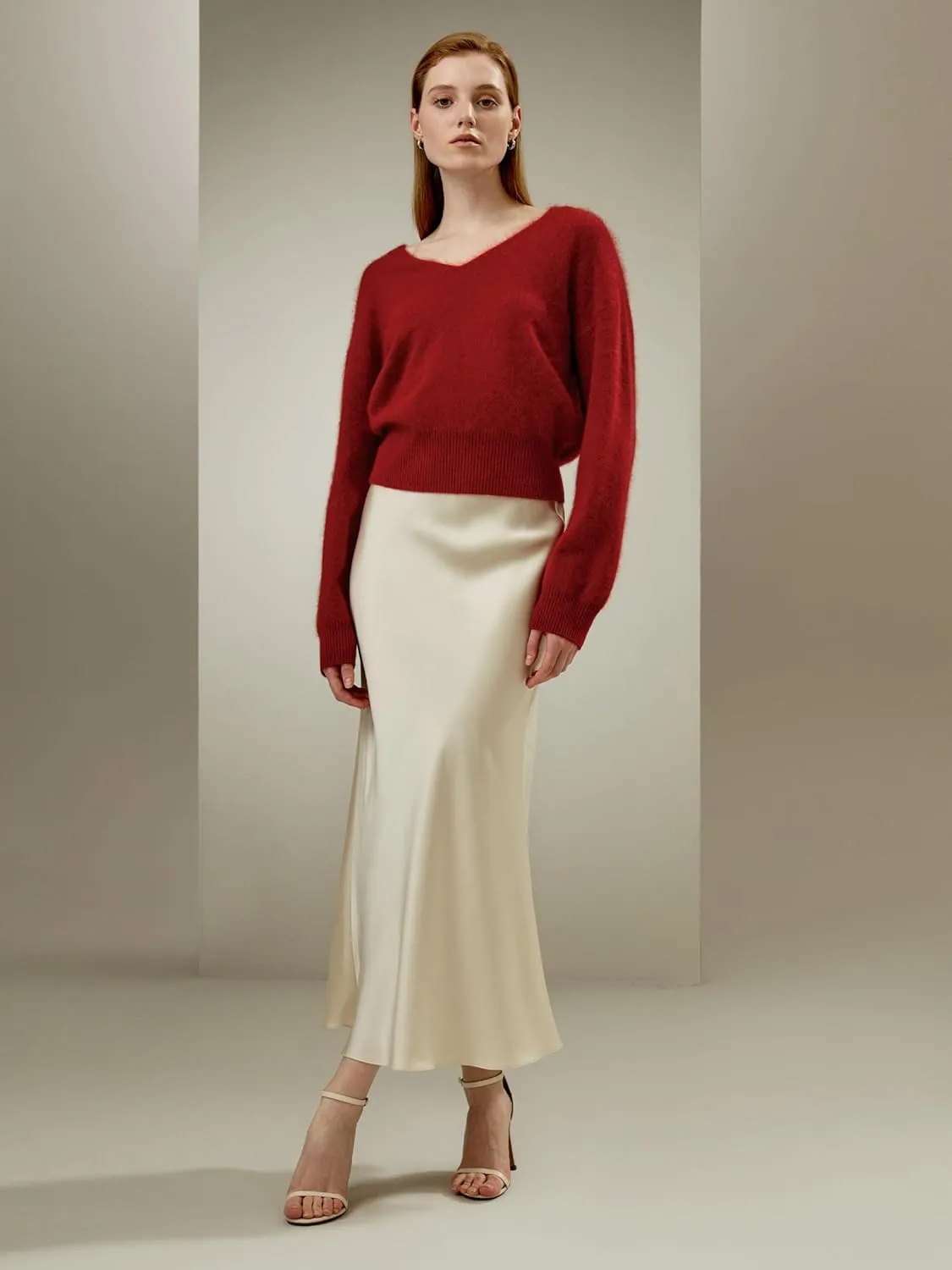 LilySilk 100% Silk Maxi Skirt for Women 32MM Long Silk Skirt with Flare Hem Ladies Midi Silk Skirt