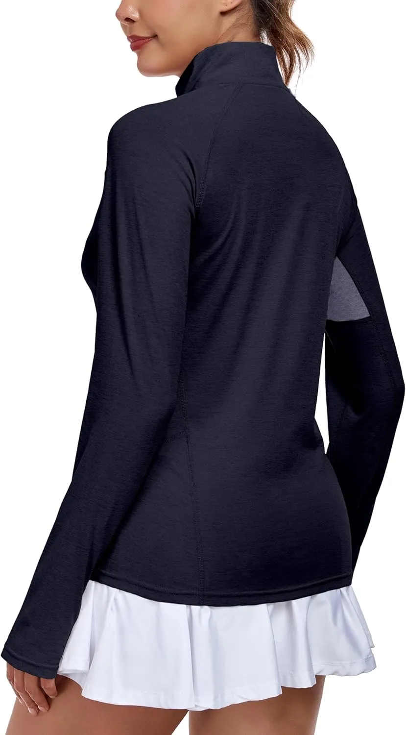 Little Donkey Andy Women's UPF50  Shirts 1/4 Zip Long Sleeve Pullover Quick Dry Lightweight Golf Hiking Tops Rash Guard