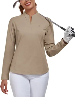 Little Donkey Andy Women's UPF50  Shirts 1/4 Zip Long Sleeve Pullover Quick Dry Lightweight Golf Hiking Tops Rash Guard