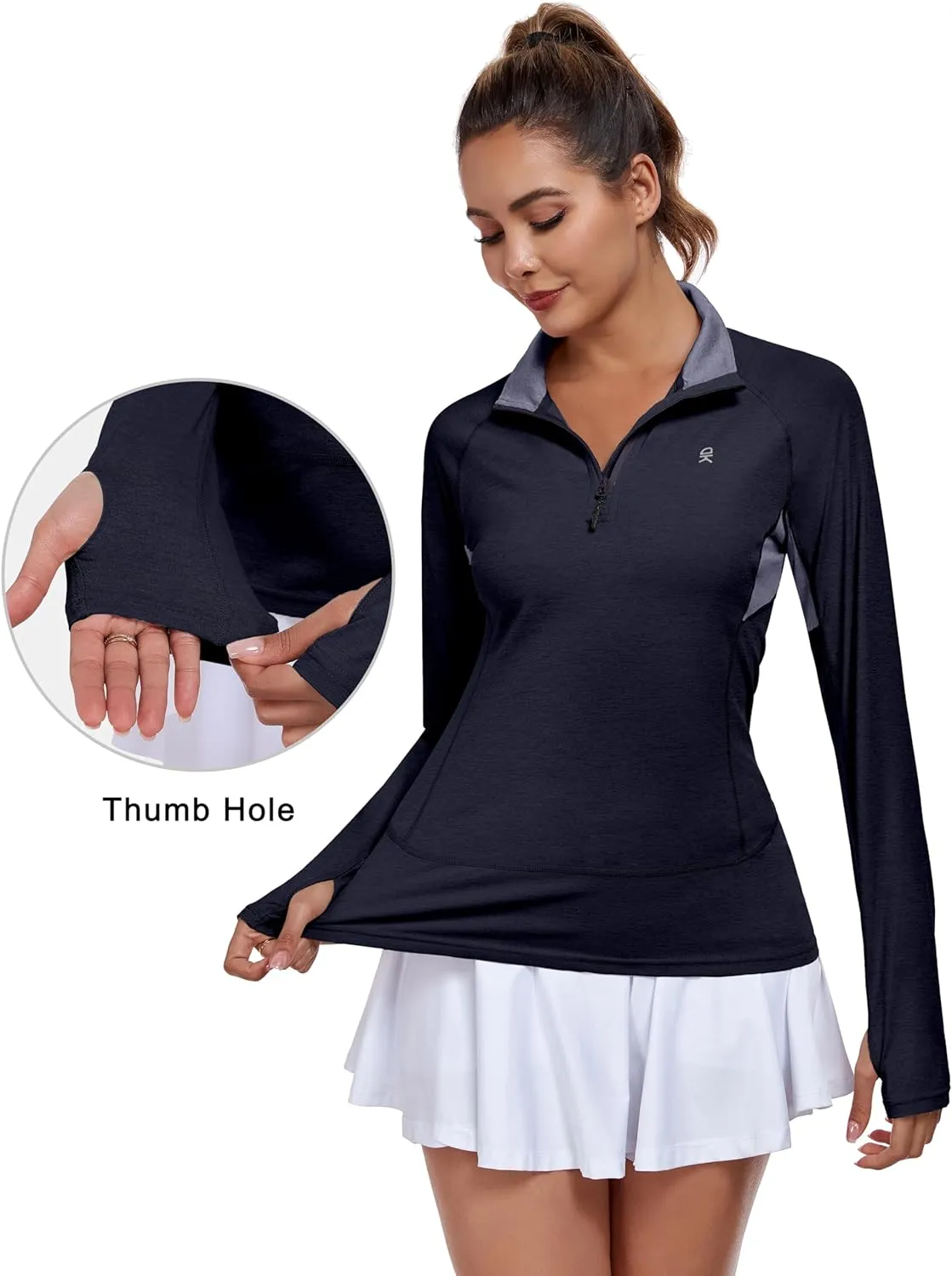 Little Donkey Andy Women's UPF50  Shirts 1/4 Zip Long Sleeve Pullover Quick Dry Lightweight Golf Hiking Tops Rash Guard