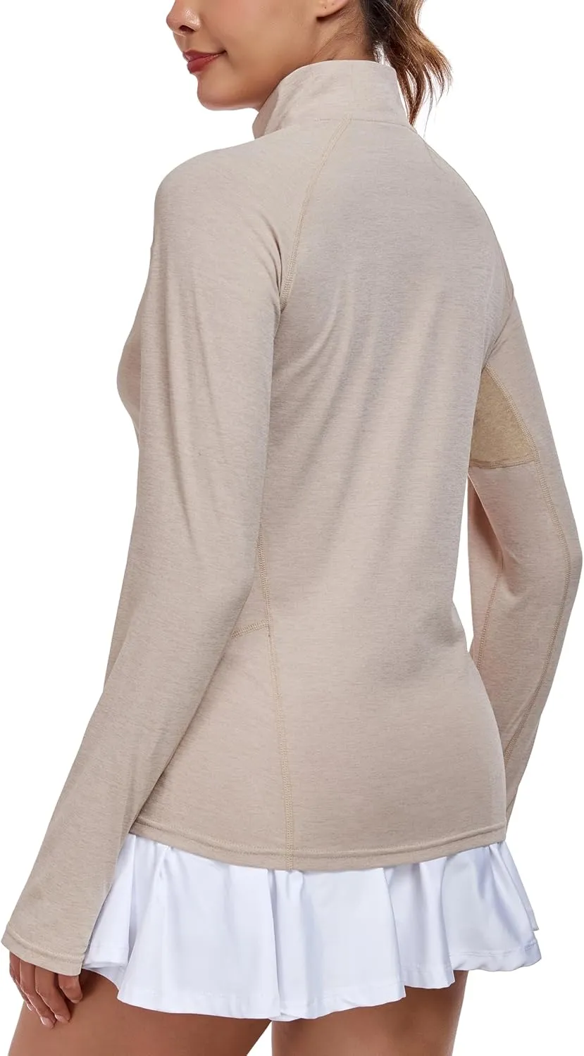 Little Donkey Andy Women's UPF50  Shirts 1/4 Zip Long Sleeve Pullover Quick Dry Lightweight Golf Hiking Tops Rash Guard
