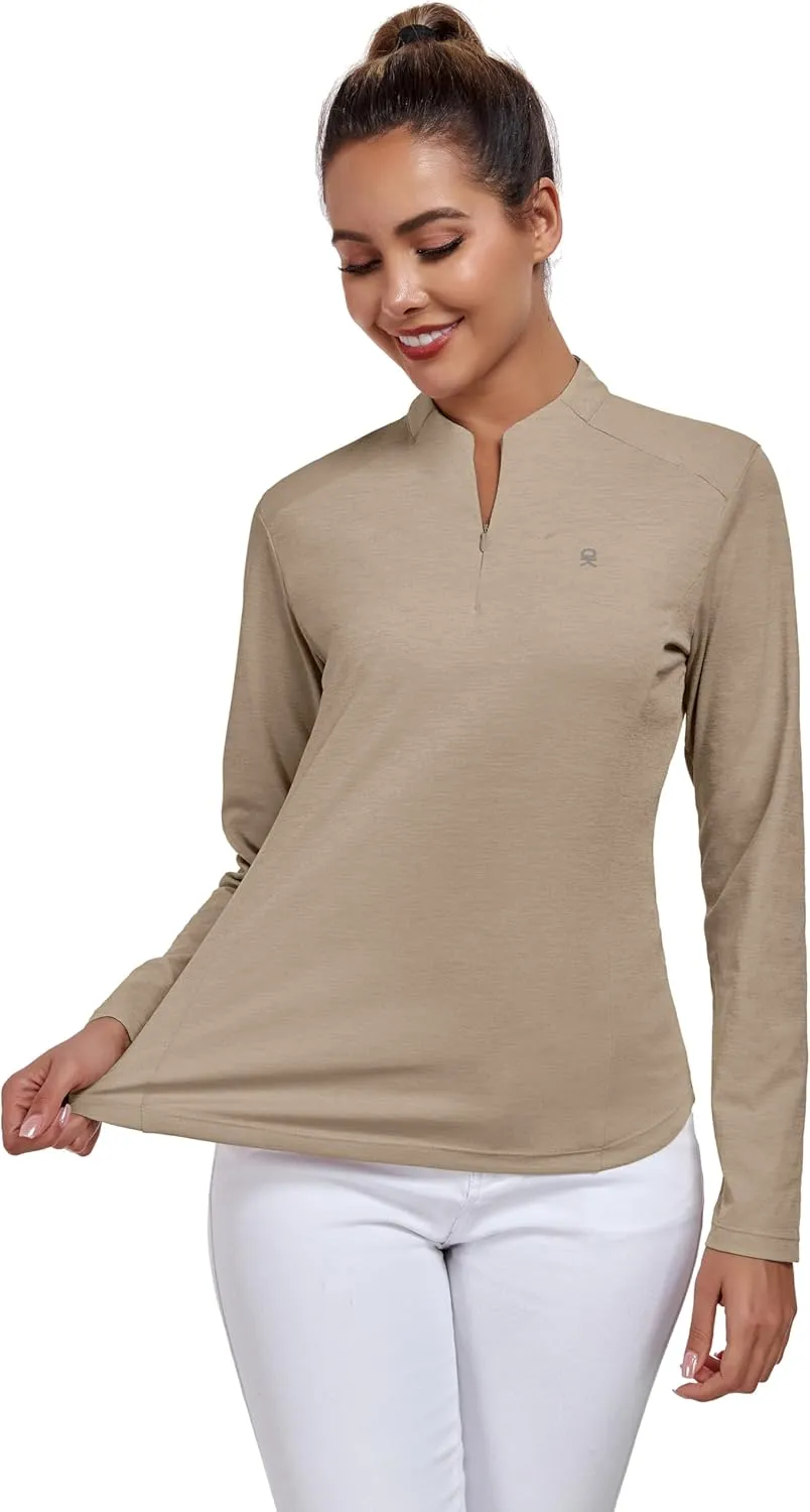 Little Donkey Andy Women's UPF50  Shirts 1/4 Zip Long Sleeve Pullover Quick Dry Lightweight Golf Hiking Tops Rash Guard