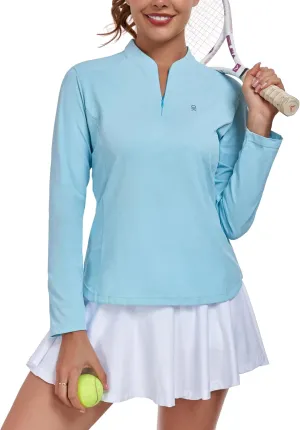 Little Donkey Andy Women's UPF50  Shirts 1/4 Zip Long Sleeve Pullover Quick Dry Lightweight Golf Hiking Tops Rash Guard