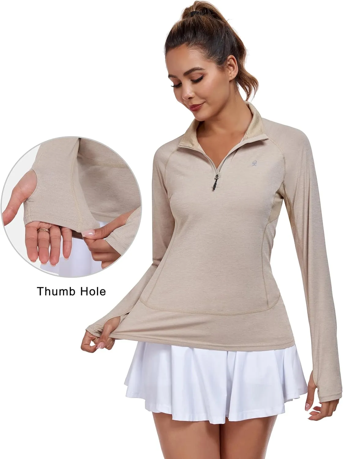 Little Donkey Andy Women's UPF50  Shirts 1/4 Zip Long Sleeve Pullover Quick Dry Lightweight Golf Hiking Tops Rash Guard