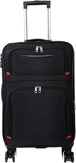 Luggage Softside Luggage With Spinner Wheels,Expandable Softside Carry-On Suitcase Checked Luggage Trolley Suitcase (Color : Black, Size : 28in)