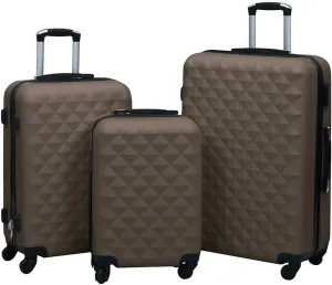 Maximize Packing Efficiency with 3-Piece Hardcase Trolley Set, Durable ABS Material with Internal Straps, Brown