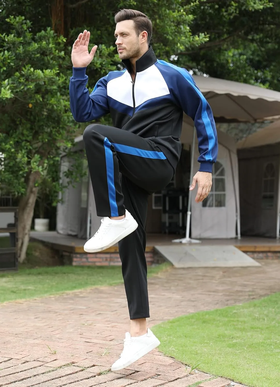 Men's Tracksuits Set 2 Piece Athletic Full Zip Track Suits Workout Jogging Sweatsuit Sets for Men