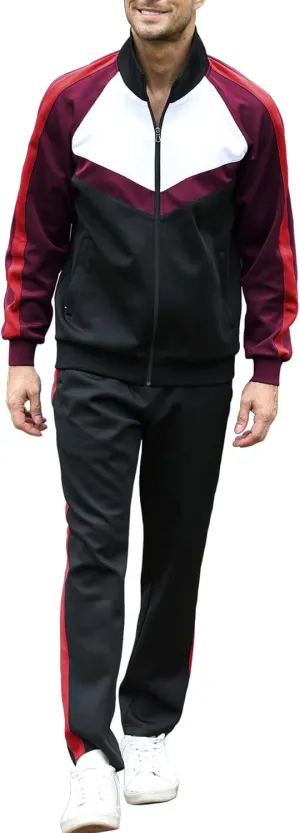 Men's Tracksuits Set 2 Piece Athletic Full Zip Track Suits Workout Jogging Sweatsuit Sets for Men