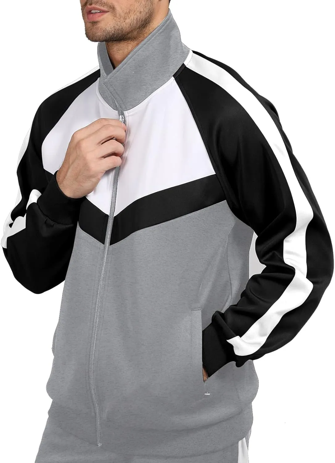 Men's Tracksuits Set 2 Piece Athletic Full Zip Track Suits Workout Jogging Sweatsuit Sets for Men