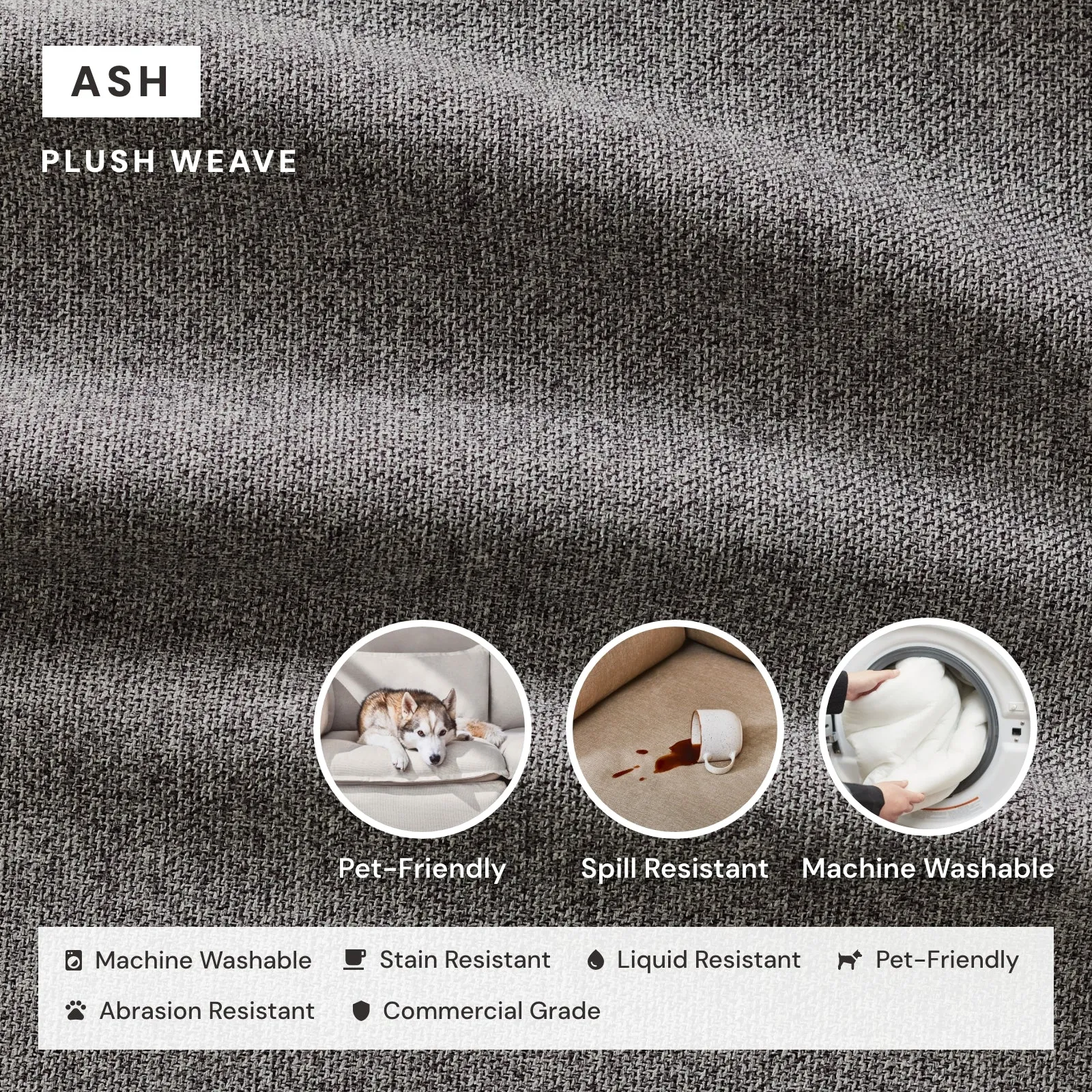 Modular Performance Armless Chair in Ash | Relaxed Blend