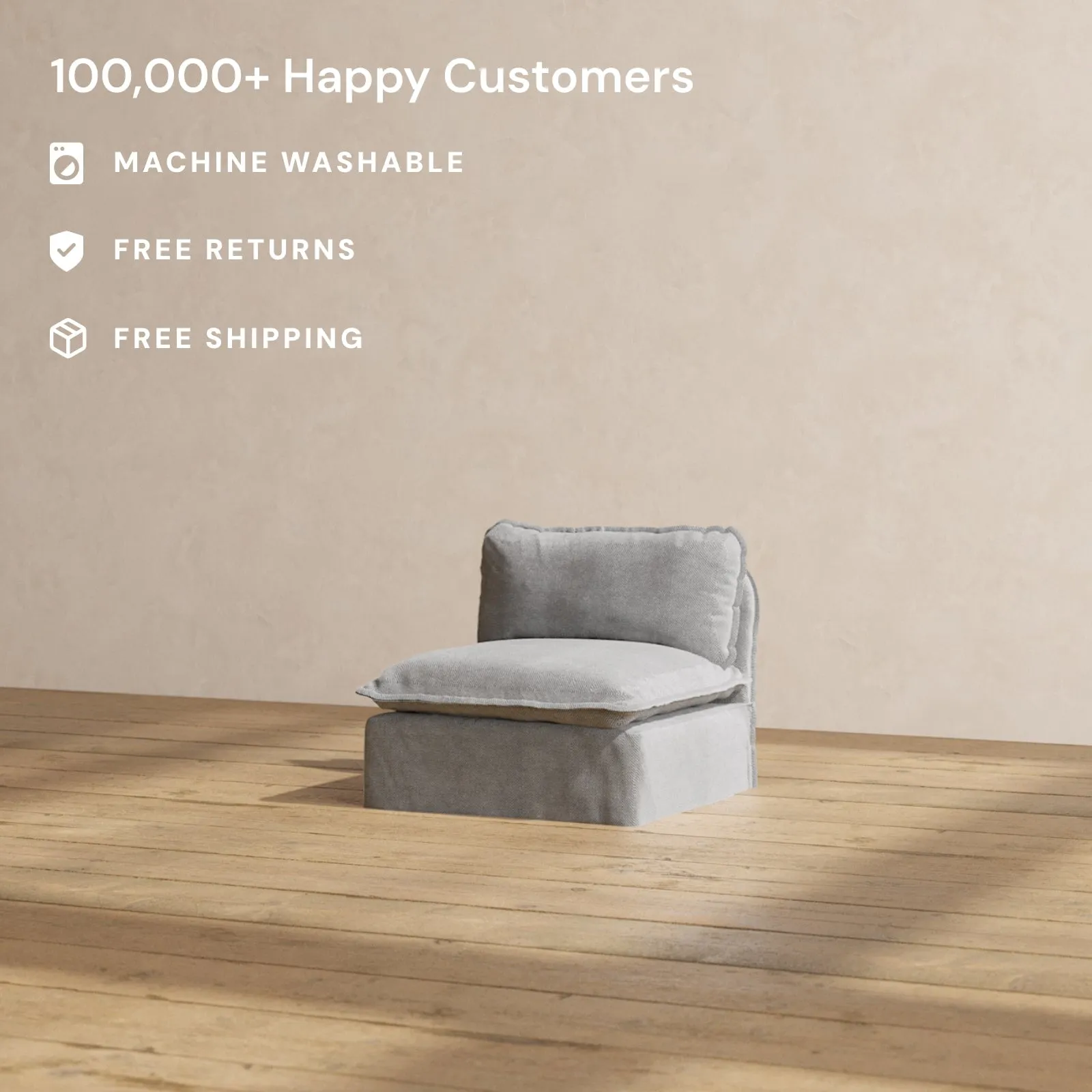 Modular Performance Armless Chair in Ash | Relaxed Blend