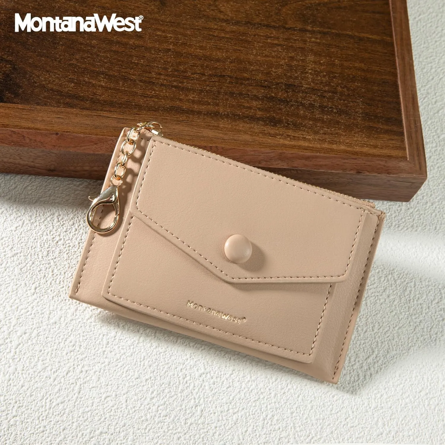 Montana West Slim RFID Blocking Credit Card Wallet for Women with Keychain and ID Slot Cardholder for Everyday Use and Gifting with Coin Pocket