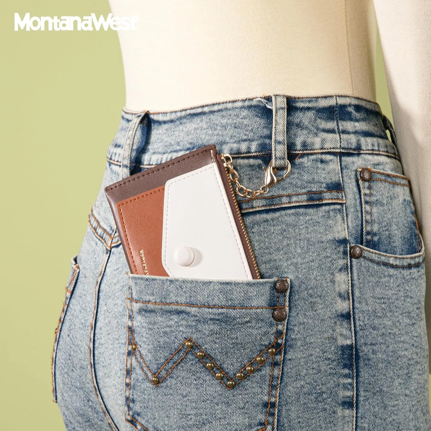 Montana West Slim RFID Blocking Credit Card Wallet for Women with Keychain and ID Slot Cardholder for Everyday Use and Gifting with Coin Pocket